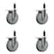 Service Caster 6'' Gray Poly Swivel 1-1/8'' Expanding Stem Caster Set Total Lock Brake, 4PK SCC-EXTTL20S614-PPUB-118-4 - alternate 1